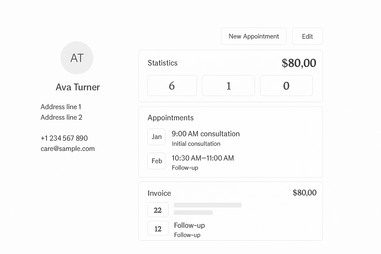 Jadwalak client management interface showing patient records